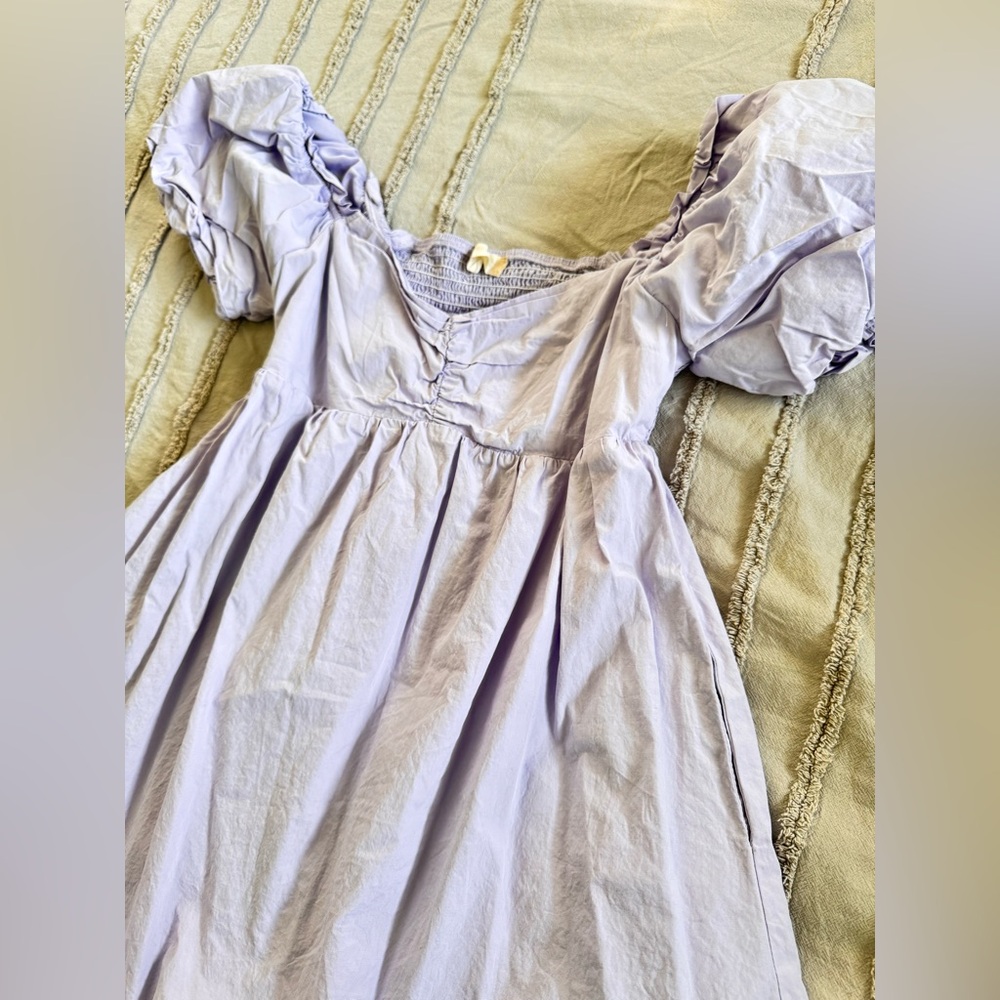 Babydoll Off the Shoulder Altar’d State Dress in Lavender